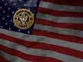 US Army. Clock with symbolics of the American army on a background of the American flag - Skin for ClockWallpaper - Clock and Wallpaper for your Desktop