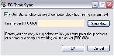 You can synchronize the time on a Windows network or Internet use time server for Windows "FG Time Server" and time client for Windows "FG Time Sync".