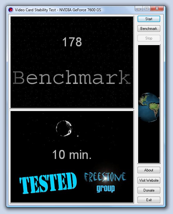 Screenshot of Video Card Stability Test